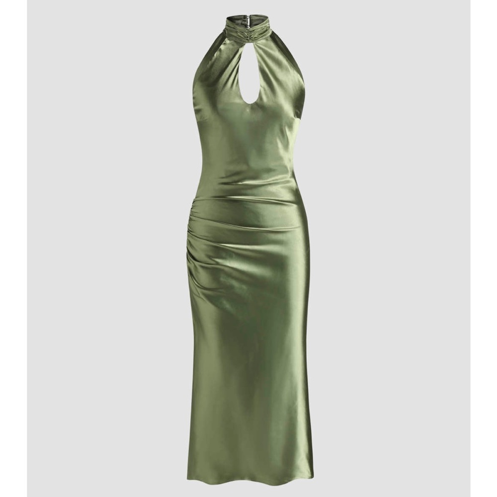 Light green, silk dress
